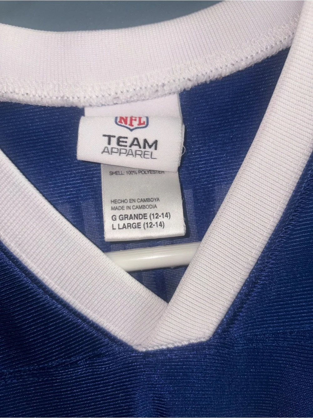 Blue NFL Team Apparel New York Giants jersey number 10 Eli Manning kids/youth L
